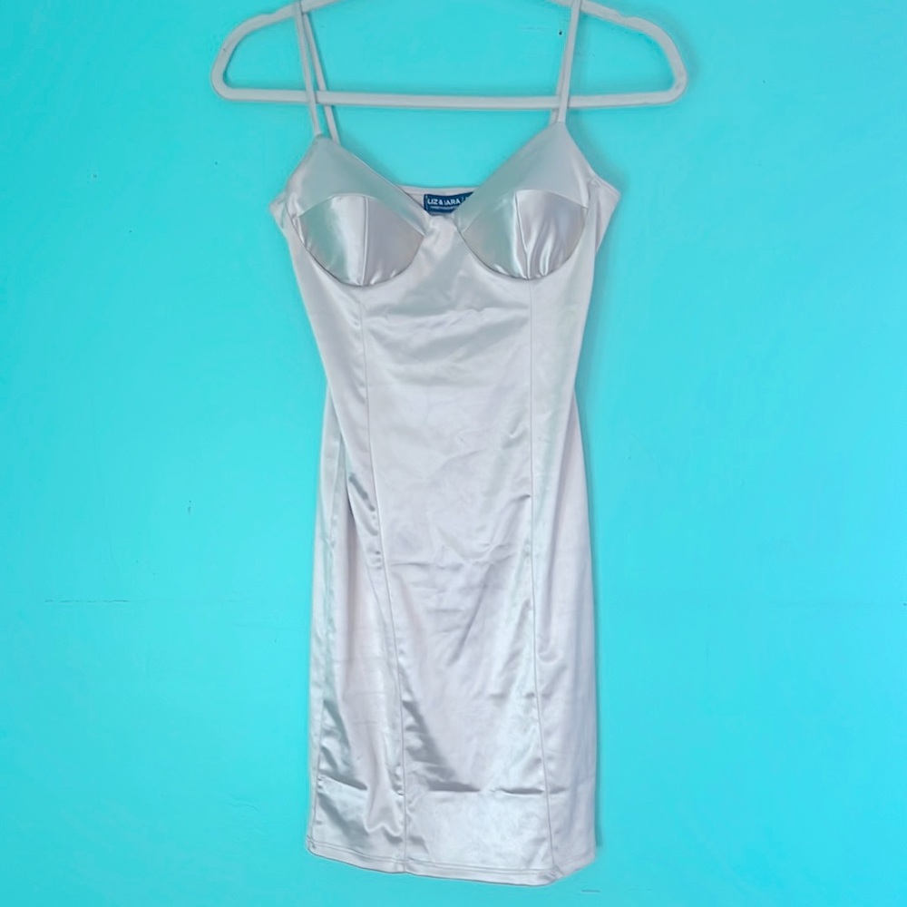 Light Gold Satin Mini Dress
